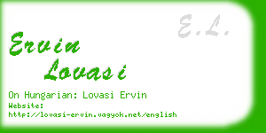 ervin lovasi business card